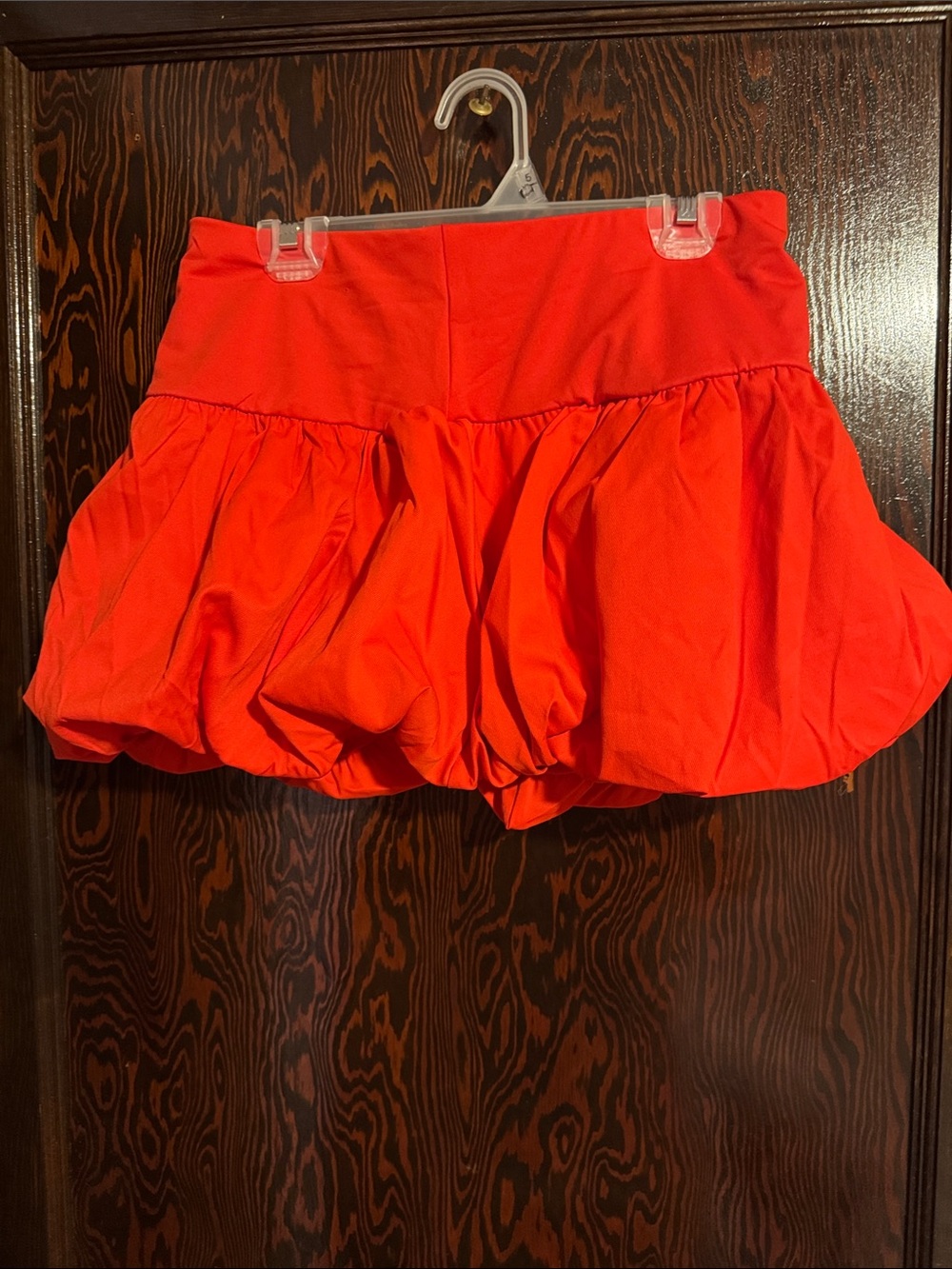 High-Waist Bubble Skort— Bright Red